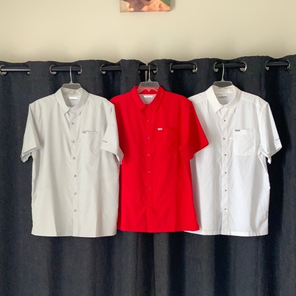 Columbia Men’s M White Slack Tied Camp Shirt - Picture 4 of 4